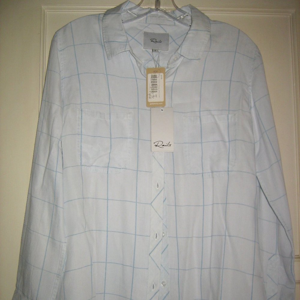 RAILS Women's Shirt Tencel Carter Grid Size Small "NEW W/TAGS"